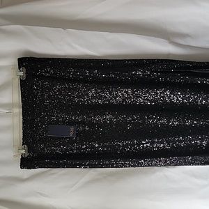 Rachel Roy High Waisted Black Midi Skirt with Elastic Band Size Medium NWT